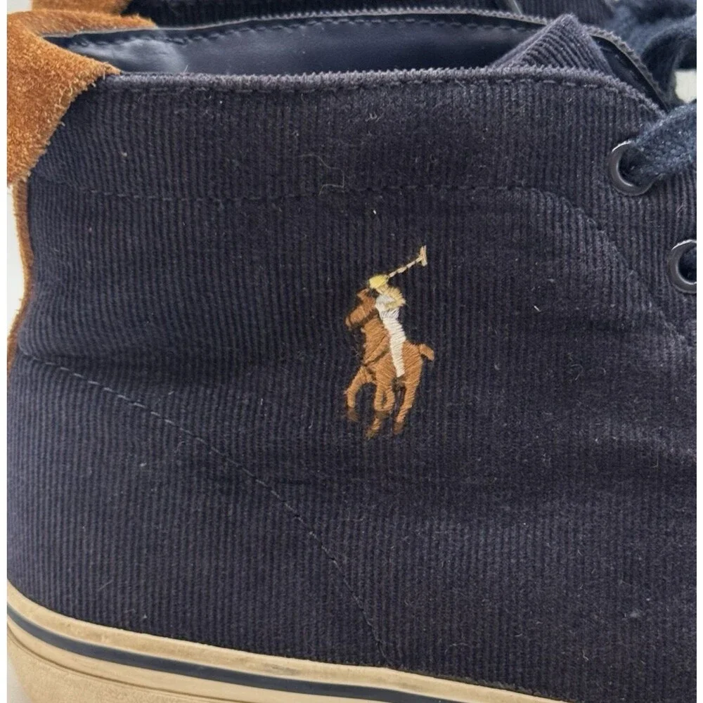 Polo Ralph Lauren Talin Navy Corduroy Chukka Boot Men's 10D Casual Lace Up Shoes